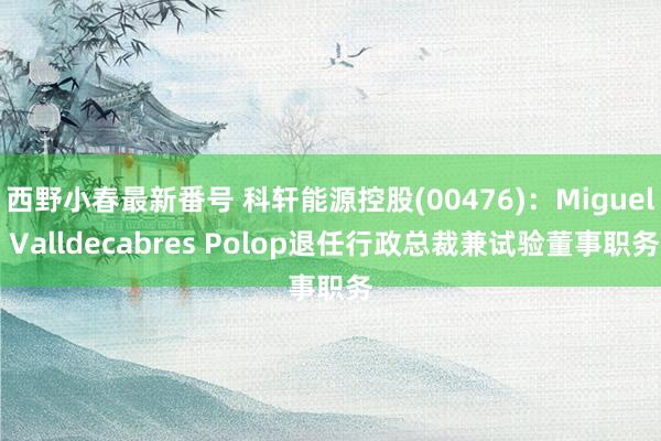 西野小春最新番号 科轩能源控股(00476)：Miguel Valldecabres Polop退任行政总裁兼试验董事职务